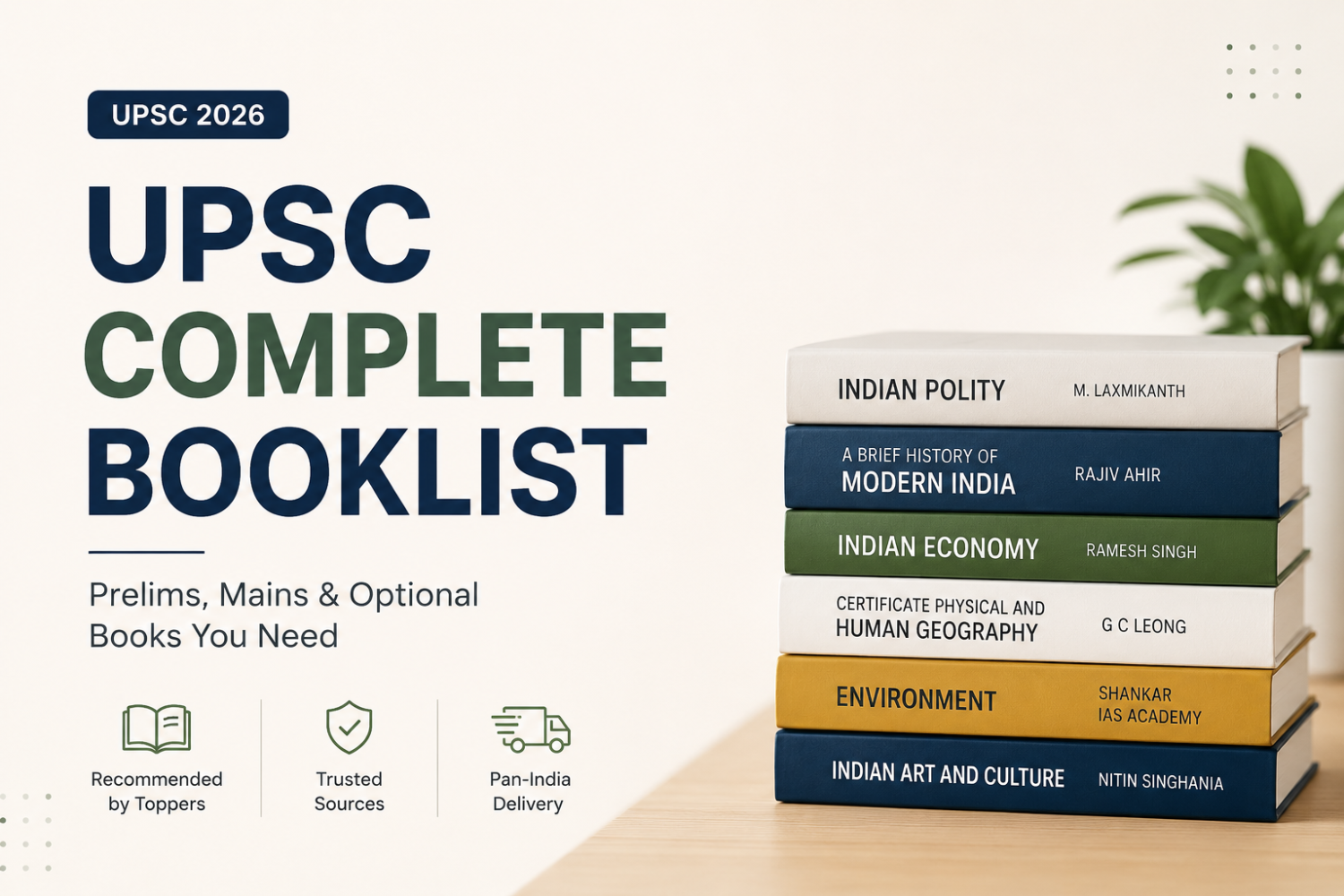 Complete UPSC Book List: Prelims + Mains + Optional (2026)